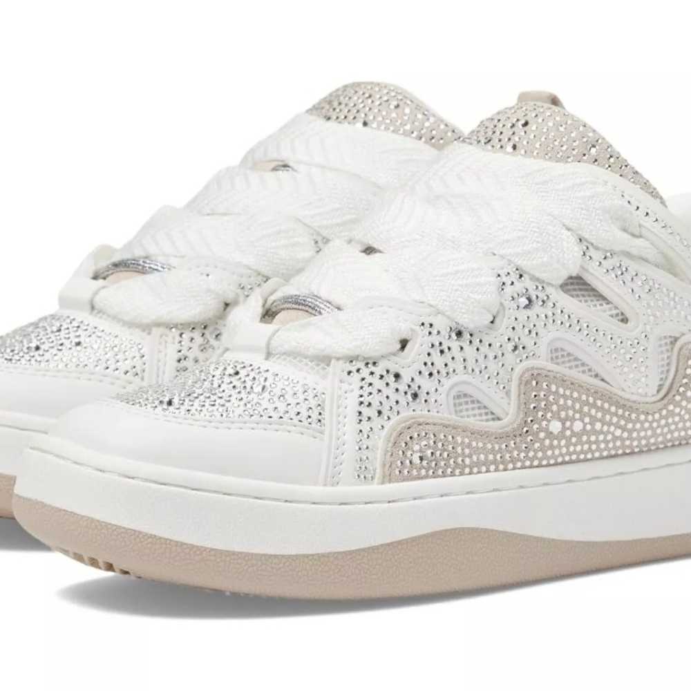 Steve Madden Roaring R White Embellished Sneaker